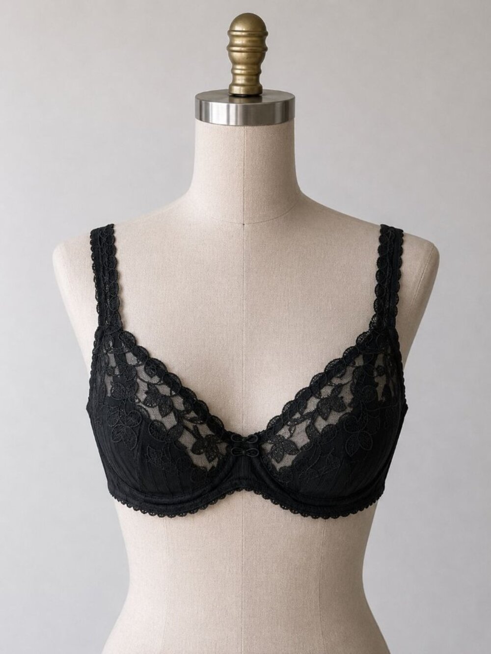 Chantelle size 36D Black Lace Half-lined underwire Bra style NEW